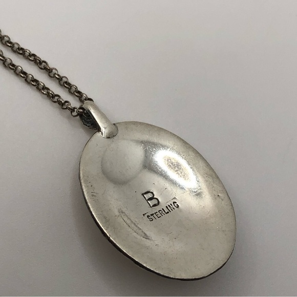 Vtg Navajo Sterling Silver Purple Mojave Mohave Stone Floral Necklace 22” +1.4” - Picture 9 of 12